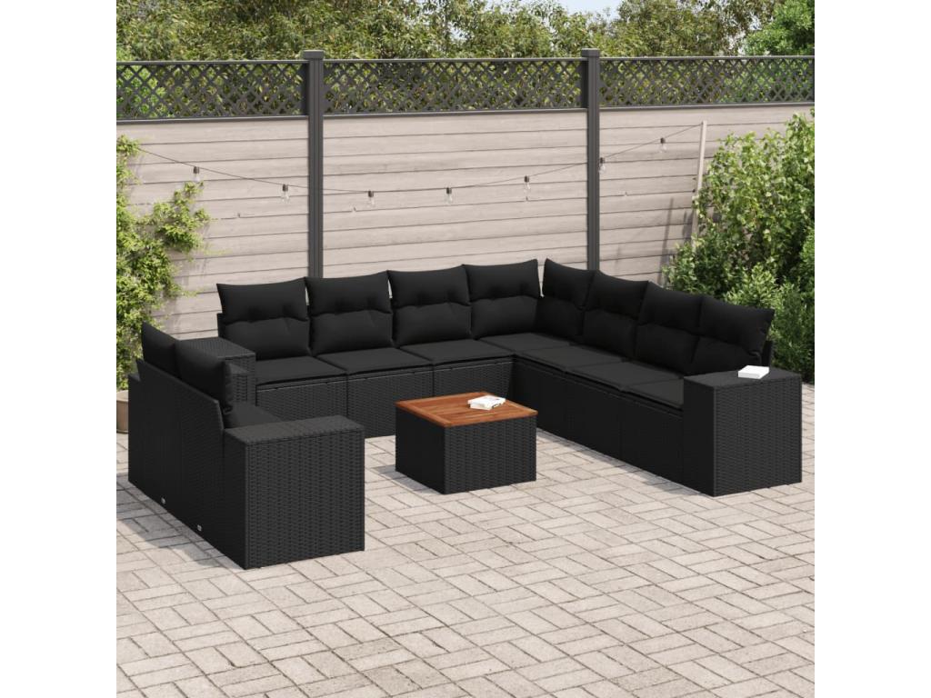 Black Woven Resin Wicker Outdoor Furniture Set - dlz1766585184629