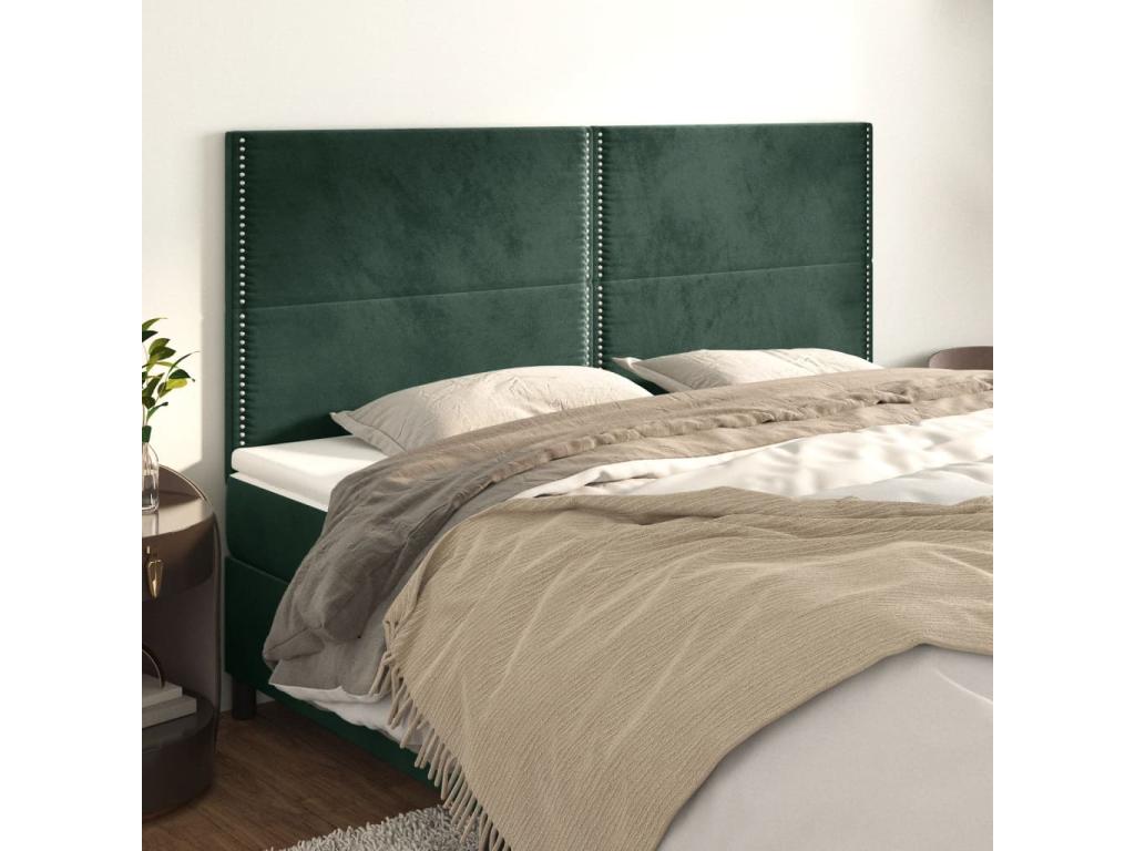 Green Velvet Bed, 90 x 5 x 78 cm