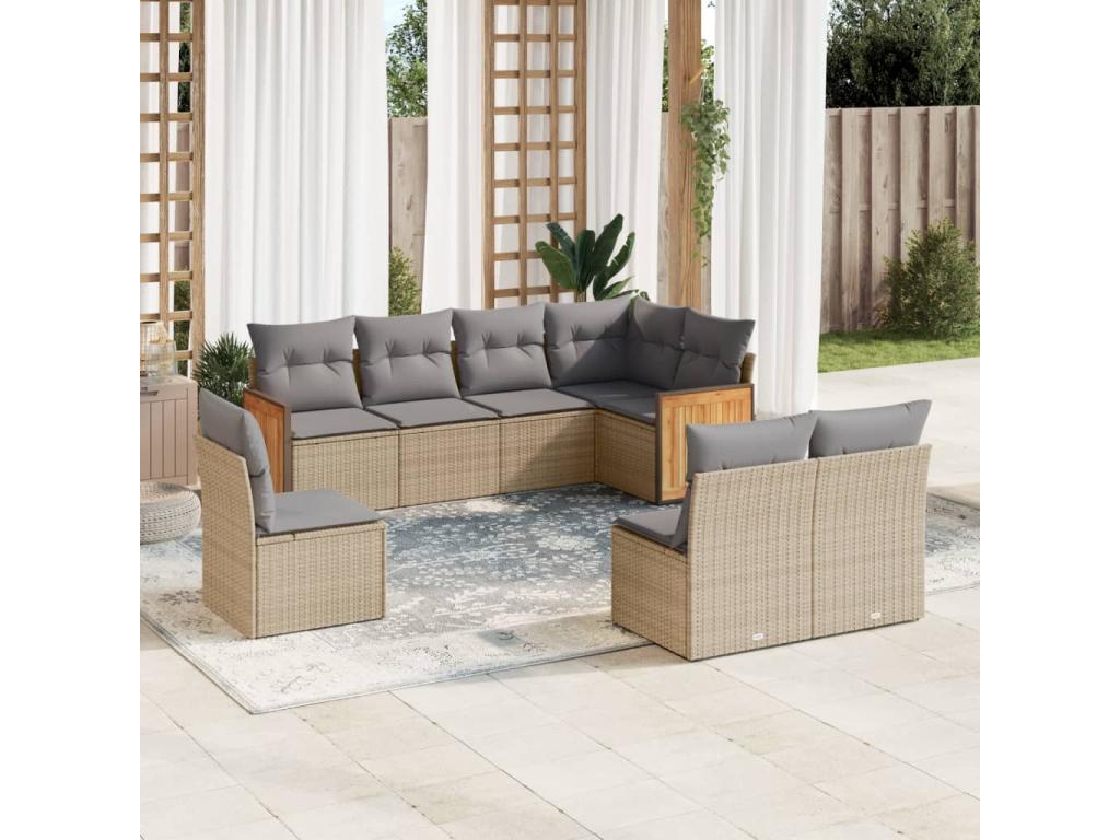 Beige Woven Resin Wicker Outdoor Furniture Set - dlz1766585351147