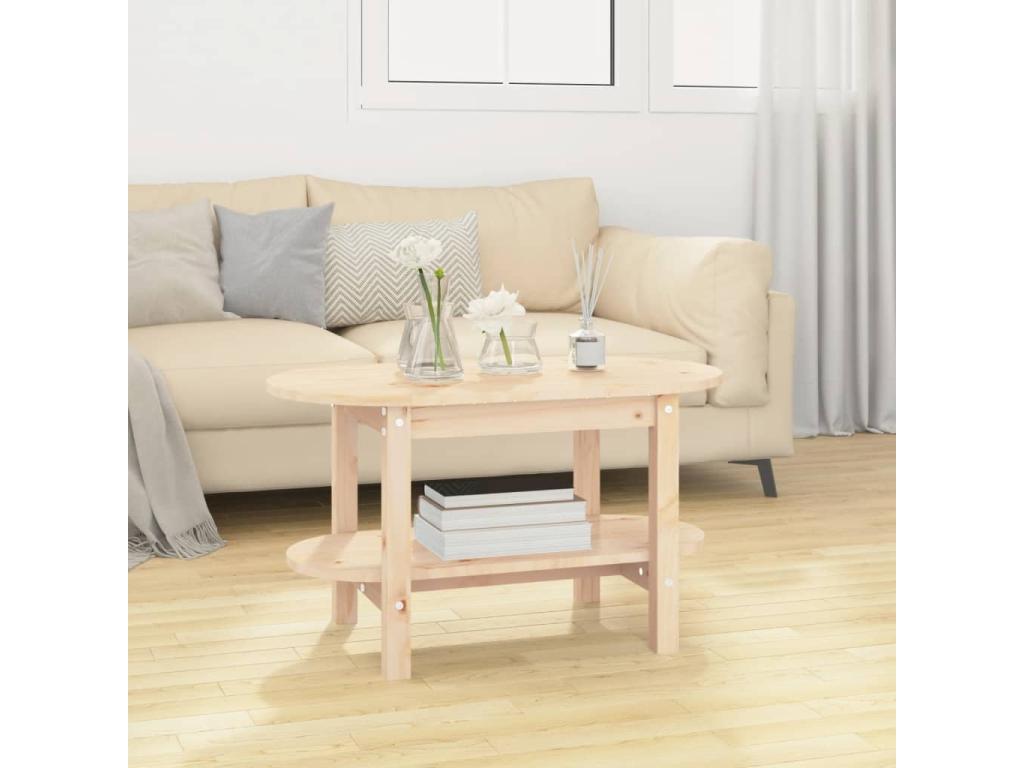 Brown Solid Wood Coffee Table, 80 x 45 x 45 cm