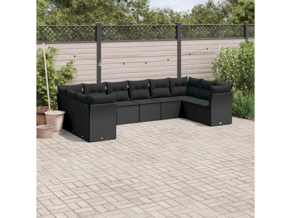 Black Woven Resin Wicker Outdoor Furniture Set - dlz1766585574668