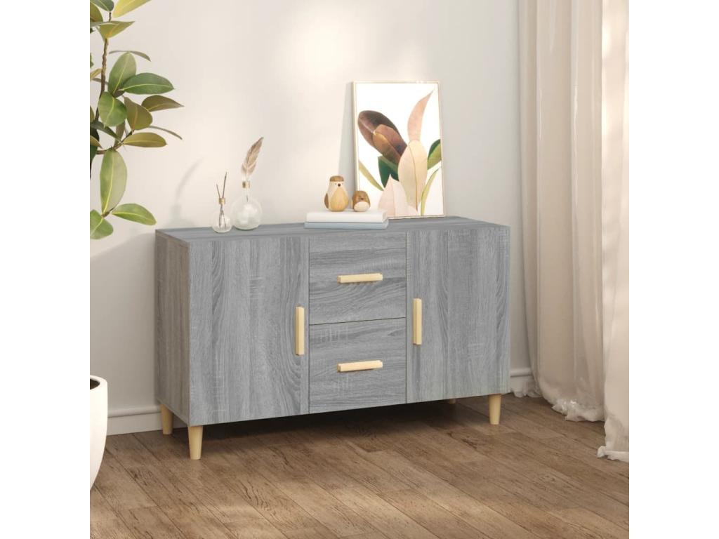 Gray Engineered Wood Sideboard, 100 x 36 x 60 cm
