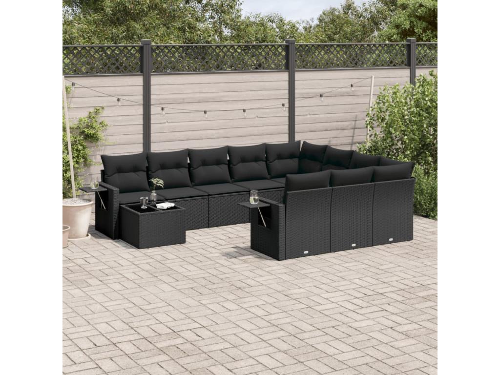 Black Woven Resin Wicker Outdoor Furniture Set - dlz1766586053596