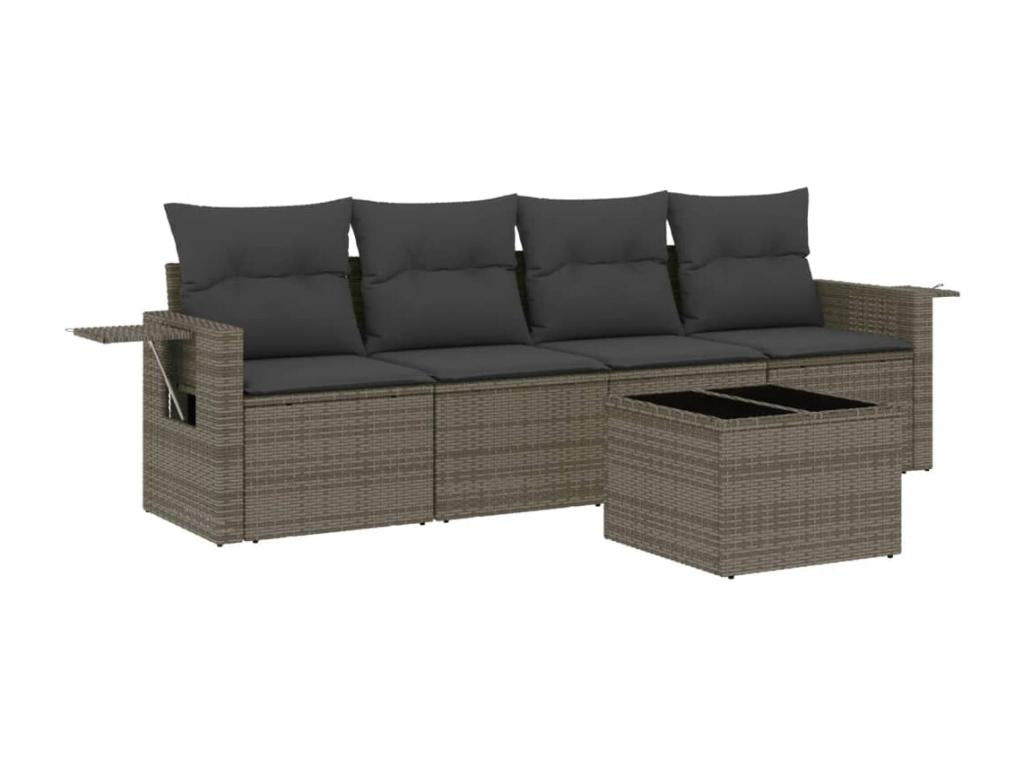 Gray Woven Resin Wicker Outdoor Furniture Set - dlz1766585733645