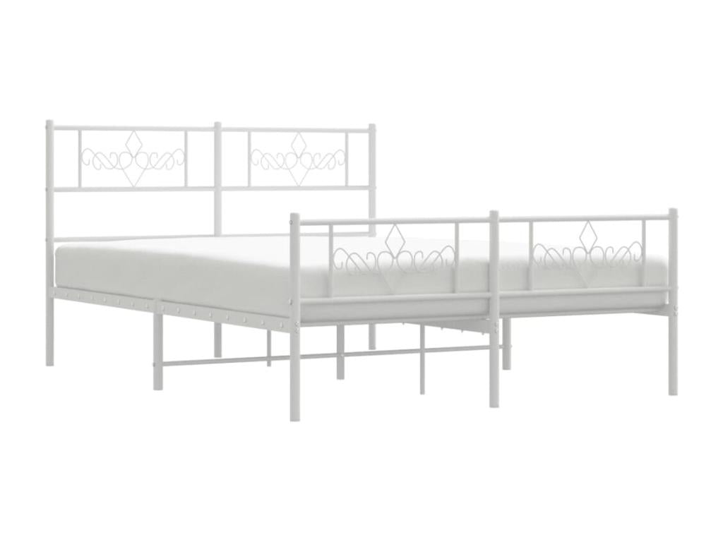 White Metal Bed Frame, 140 x 200 cm