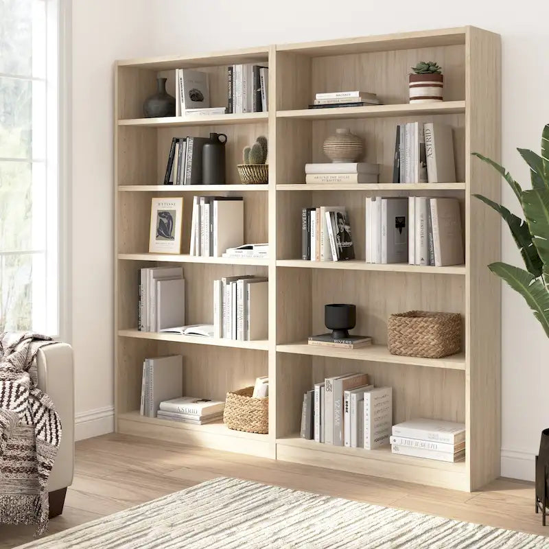 Universal Tall 5 Shelf Bookcase Storage - Set of 2 by Bush Furniture