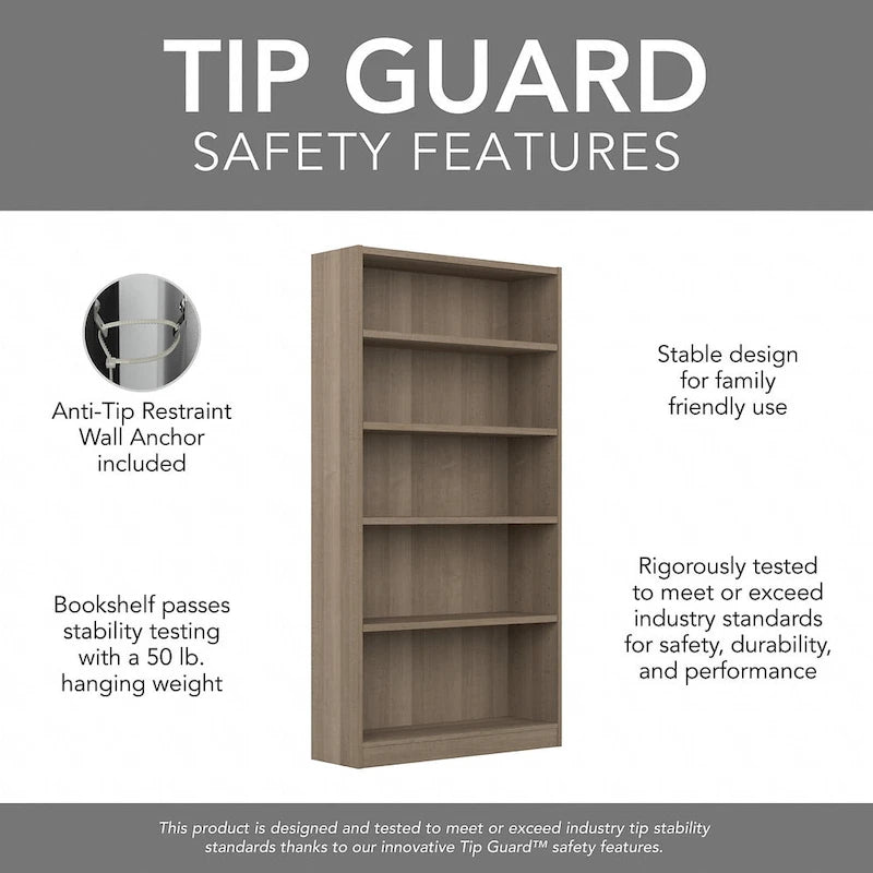 Universal Tall 5 Shelf Bookcase Storage - Set of 2 by Bush Furniture