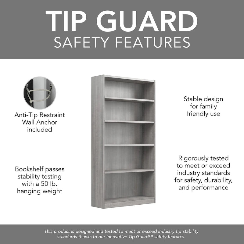 Universal Tall 5 Shelf Bookcase Storage - Set of 2 by Bush Furniture