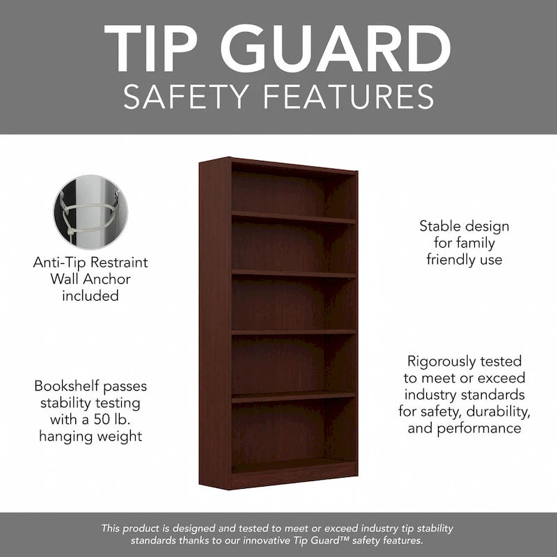 Universal Tall 5 Shelf Bookcase Storage - Set of 2 by Bush Furniture