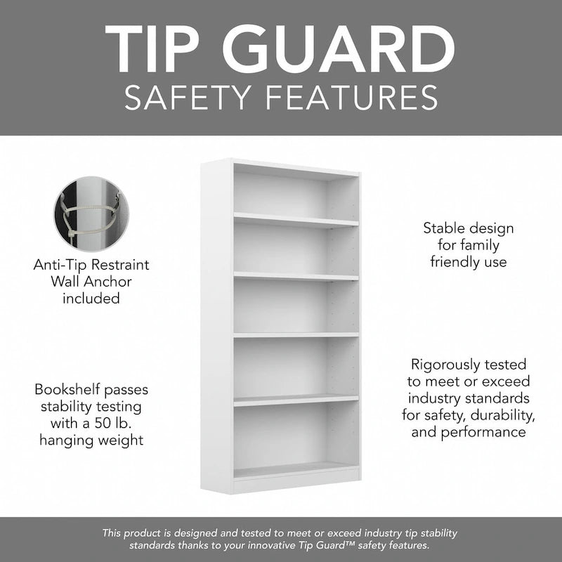 Universal Tall 5 Shelf Bookcase Storage - Set of 2 by Bush Furniture