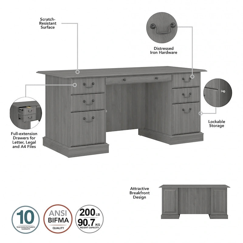 Saratoga Executive Desk, File Cabinet and Bookcases by Bush Furniture