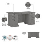Saratoga Executive Desk, File Cabinet and Bookcases by Bush Furniture
