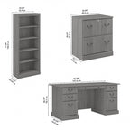Saratoga Executive Desk, File Cabinet and Bookcases by Bush Furniture