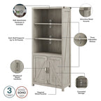 Knoxville 60W L-Desk with File Cabinet and Bookcase by Bush Furniture