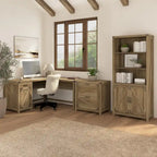 Knoxville 60W L-Desk with File Cabinet and Bookcase by Bush Furniture