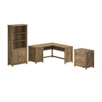 Knoxville 60W L-Desk with File Cabinet and Bookcase by Bush Furniture