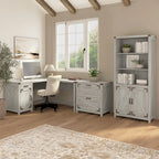 Knoxville 60W L-Desk with File Cabinet and Bookcase by Bush Furniture