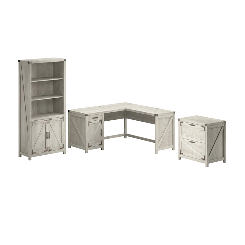 Knoxville 60W L-Desk with File Cabinet and Bookcase by Bush Furniture