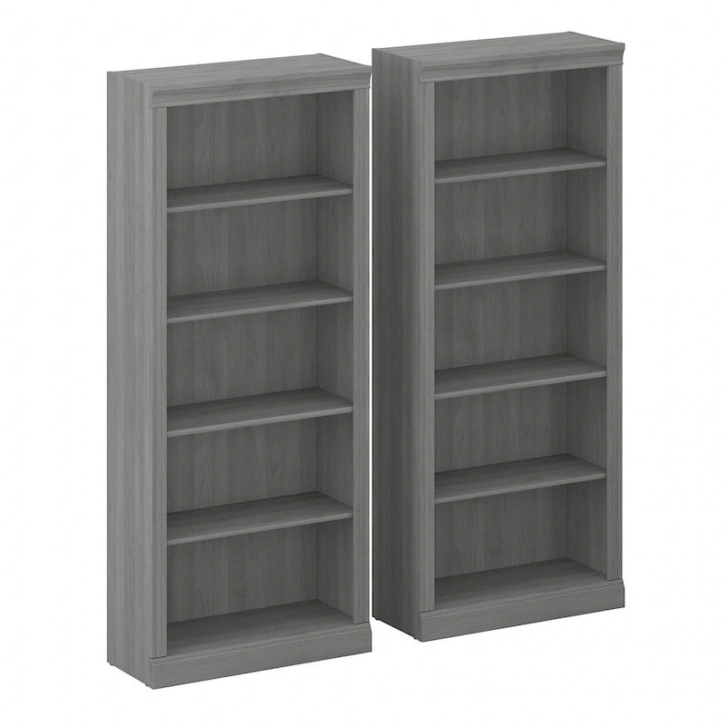 Saratoga Tall 5 Shelf Bookcase - Set of 2 by Bush Furniture