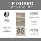 Lennox Farmhouse 5 Shelf Bookcase with Glass Doors by Bush Furniture