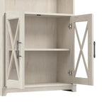 Lennox Farmhouse 5 Shelf Bookcase with Glass Doors by Bush Furniture