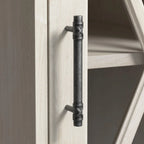 Lennox Farmhouse 5 Shelf Bookcase with Glass Doors by Bush Furniture