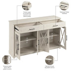 Lennox 60W Sideboard Buffet Cabinet with Drawers by Bush Furniture