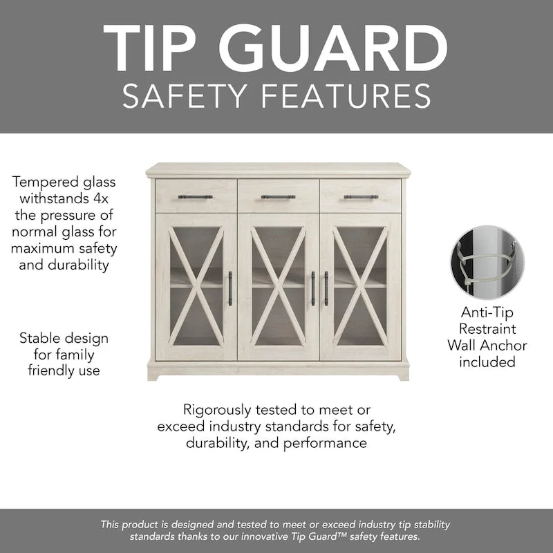 Lennox 46W Sideboard Buffet Cabinet with Drawers by Bush Furniture