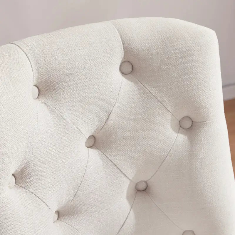 Upholstered Swivel Desk Chair, Armless Home Office Chair, Adjustable Height Computer Chair with Wheels for Study