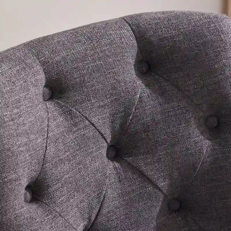 Upholstered Swivel Desk Chair, Armless Home Office Chair, Adjustable Height Computer Chair with Wheels for Study