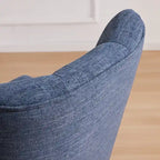 Upholstered Swivel Desk Chair, Armless Home Office Chair, Adjustable Height Computer Chair with Wheels for Study