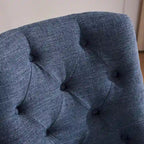 Upholstered Swivel Desk Chair, Armless Home Office Chair, Adjustable Height Computer Chair with Wheels for Study