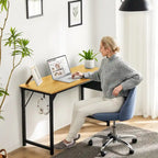 Modern Computer Office Desk with Storage Bag and Headphone Hook for Bedrooms and Study Corners or Small Home Offices