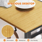 Modern Computer Office Desk with Storage Bag and Headphone Hook for Bedrooms and Study Corners or Small Home Offices