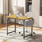 Modern Computer Office Desk with Storage Bag and Headphone Hook for Bedrooms and Study Corners or Small Home Offices