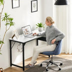 Modern Computer Office Desk with Storage Bag and Headphone Hook for Bedrooms and Study Corners or Small Home Offices