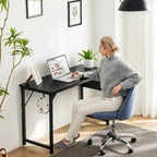 Modern Computer Office Desk with Storage Bag and Headphone Hook for Bedrooms and Study Corners or Small Home Offices