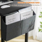 Modern Computer Office Desk with Storage Bag and Headphone Hook for Bedrooms and Study Corners or Small Home Offices