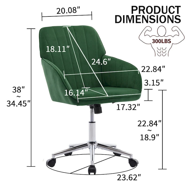 Adjustable Office Chair, Home Bedroom, Ergonomic Swivel Chair, Backrest Seat, Comfortable for Long Sitting