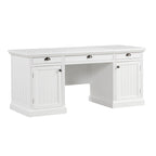 Mid Century Writing Office Desk with Hutch and Open Shelves for Small Home Office or Bedroom Workspaces