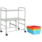 Gymax 4 Drawers Rolling Storage Cart Metal Rack Shelf Home Office - See Details