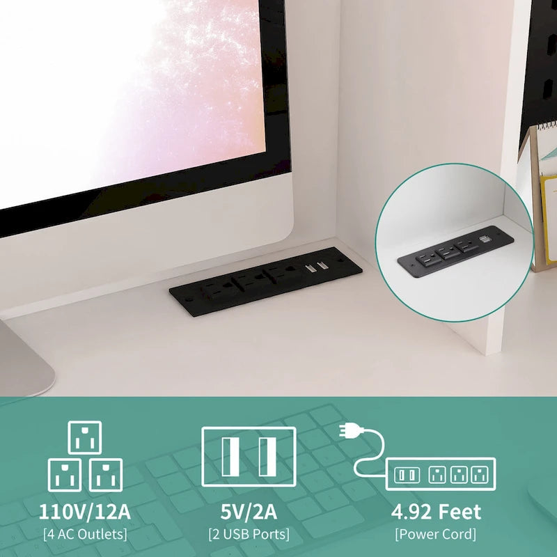 59.44  Computer Desk with Drawers Bookshelf Outlet