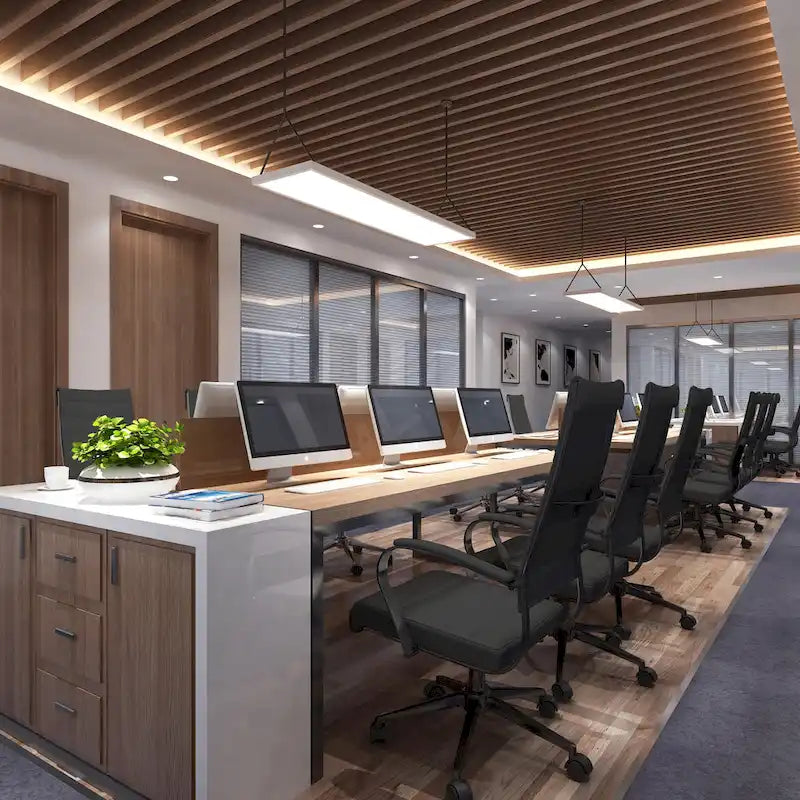 Modern High Back Office Chair Ribbed PU Leather Manager Tilt Conference Room Computer Desk Boss Task Executive Boss