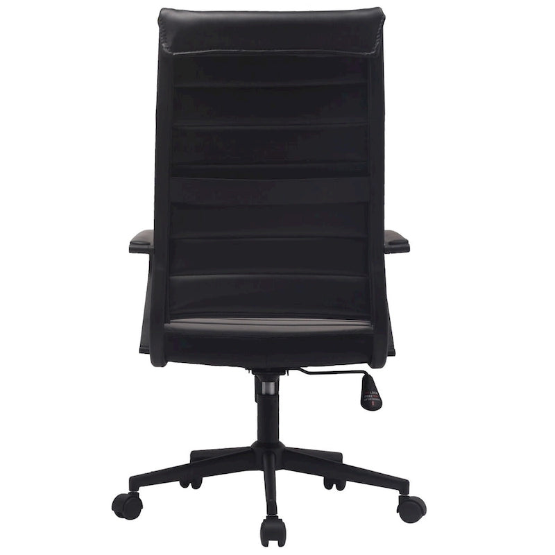 Modern High Back Office Chair Ribbed PU Leather Manager Tilt Conference Room Computer Desk Boss Task Executive Boss