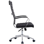 Modern High Back Office Chair Ribbed PU Leather Manager Tilt Conference Room Computer Desk Boss Task Executive Boss