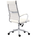 Modern High Back Office Chair Ribbed PU Leather Manager Tilt Conference Room Computer Desk Boss Task Executive Boss