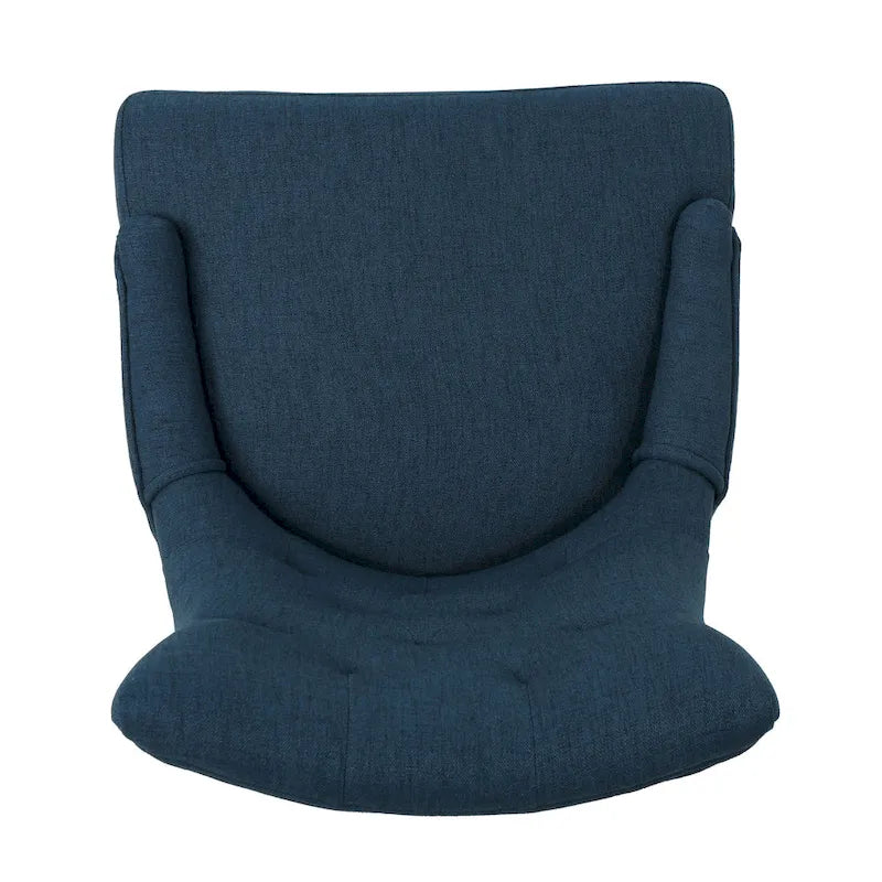 Ovi Swivel Office Chair, Navy Blue Fabric, Tufted Back, Rolling Wheels