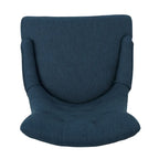 Ovi Swivel Office Chair, Navy Blue Fabric, Tufted Back, Rolling Wheels