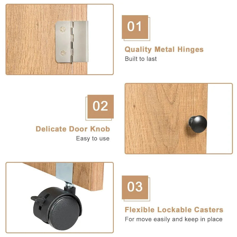 Gymax Folding Sewing Craft Table Shelf Storage Cabinet Home Furniture