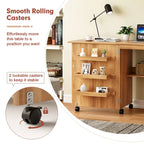 Gymax Folding Sewing Craft Table Shelf Storage Cabinet Home Furniture